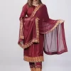 Punjabi Frock Suit Design With Plazo - Image 2