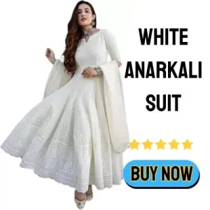 White Anarkali Suit
