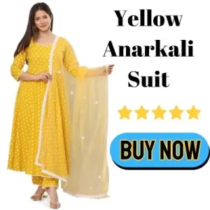 shop yellow anarkali kurta panta and dupatta