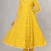 yellow Anarkali kurta for girls